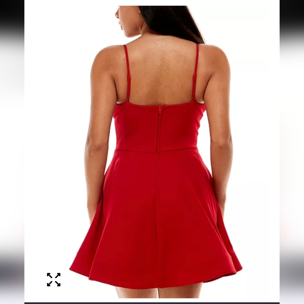 B Darlin Red Sweetheart Fit & Flare Dress - Picture 2 of 3